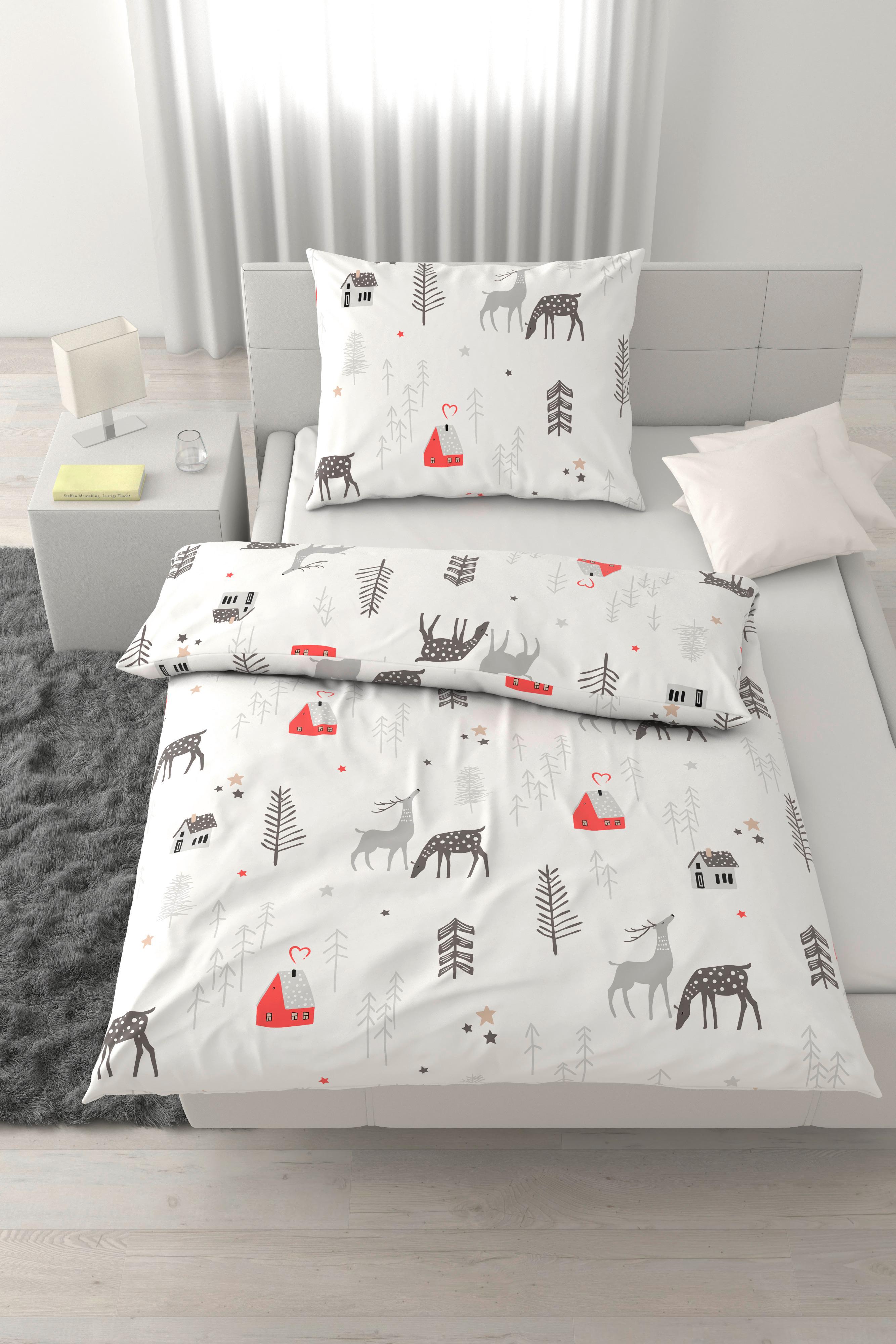 POSTEĽNÁ BIELIZEŇ LOTTE - sivá/biela, textil (140/200cm) - Mömax