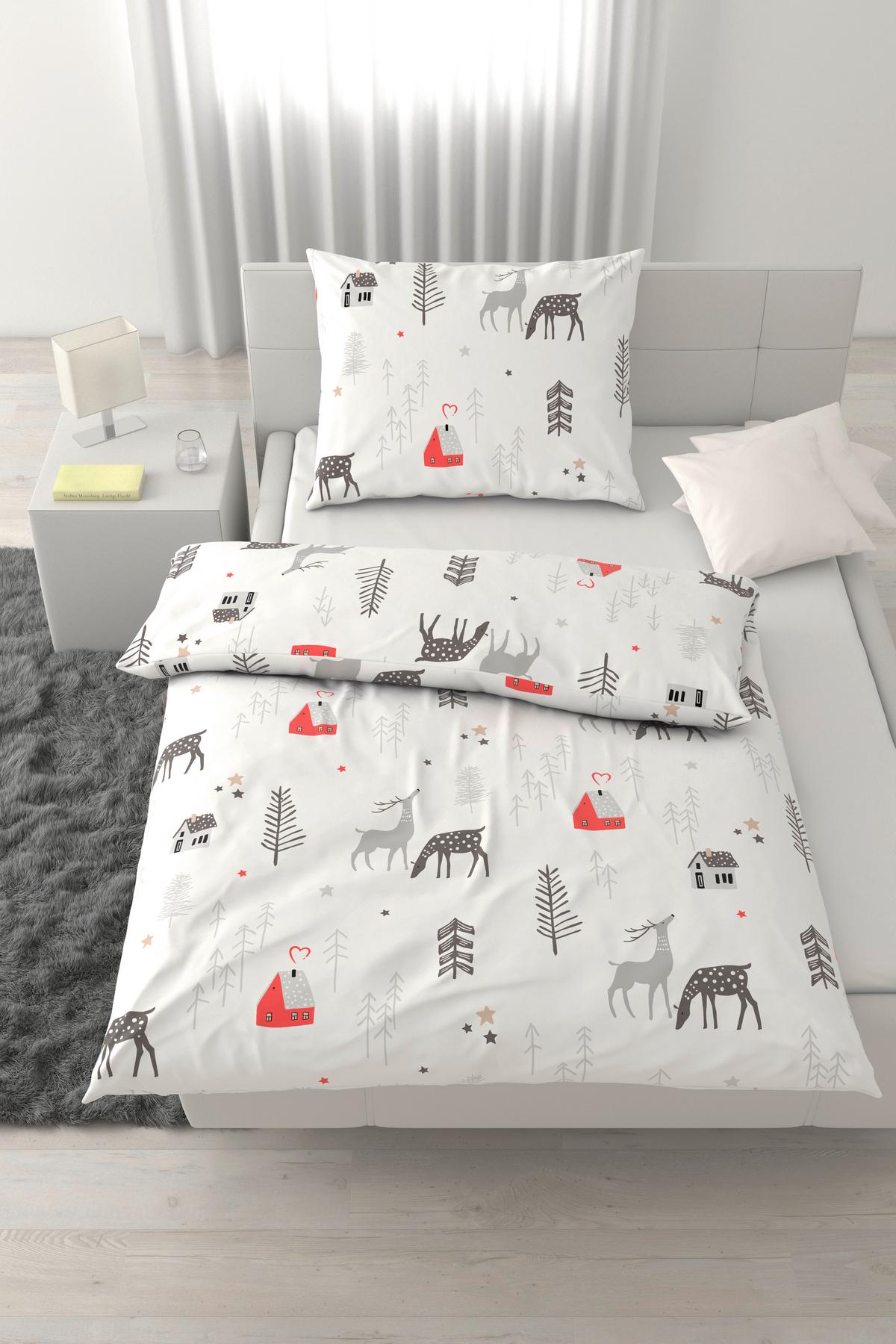 POSTEĽNÁ BIELIZEŇ LOTTE - sivá/biela, textil (140/200cm) - Mömax