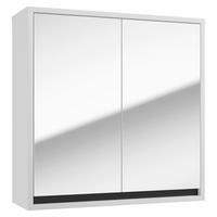 Spiegelschrank Slito 2-Türig BxHxT: 60x60x20 cm - Anthrazit/Weiß, Basics, Holzwerkstoff (60/60/20cm) - MID.YOU