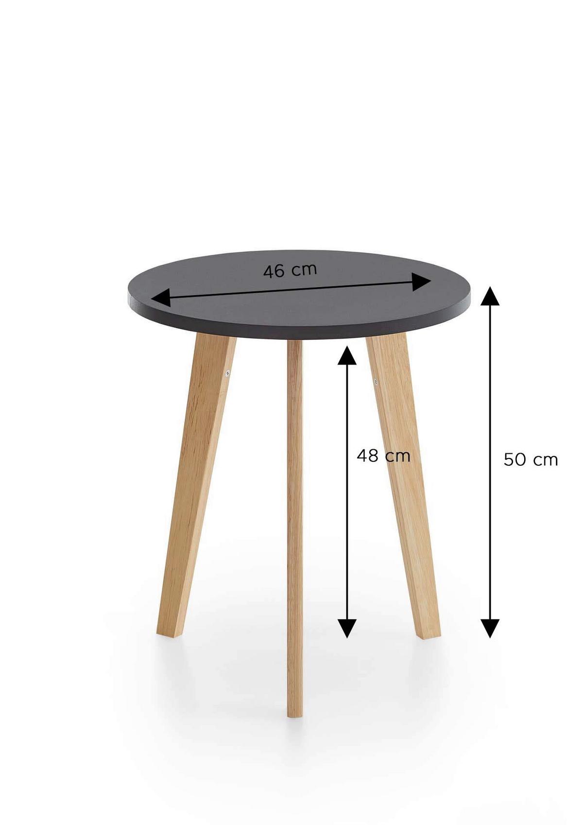 Couchtisch Schwarz B: 50 cm - Eichefarben/Schwarz, Design, Holz/Holzwerkstoff (50/45,8/50cm) - MID.YOU