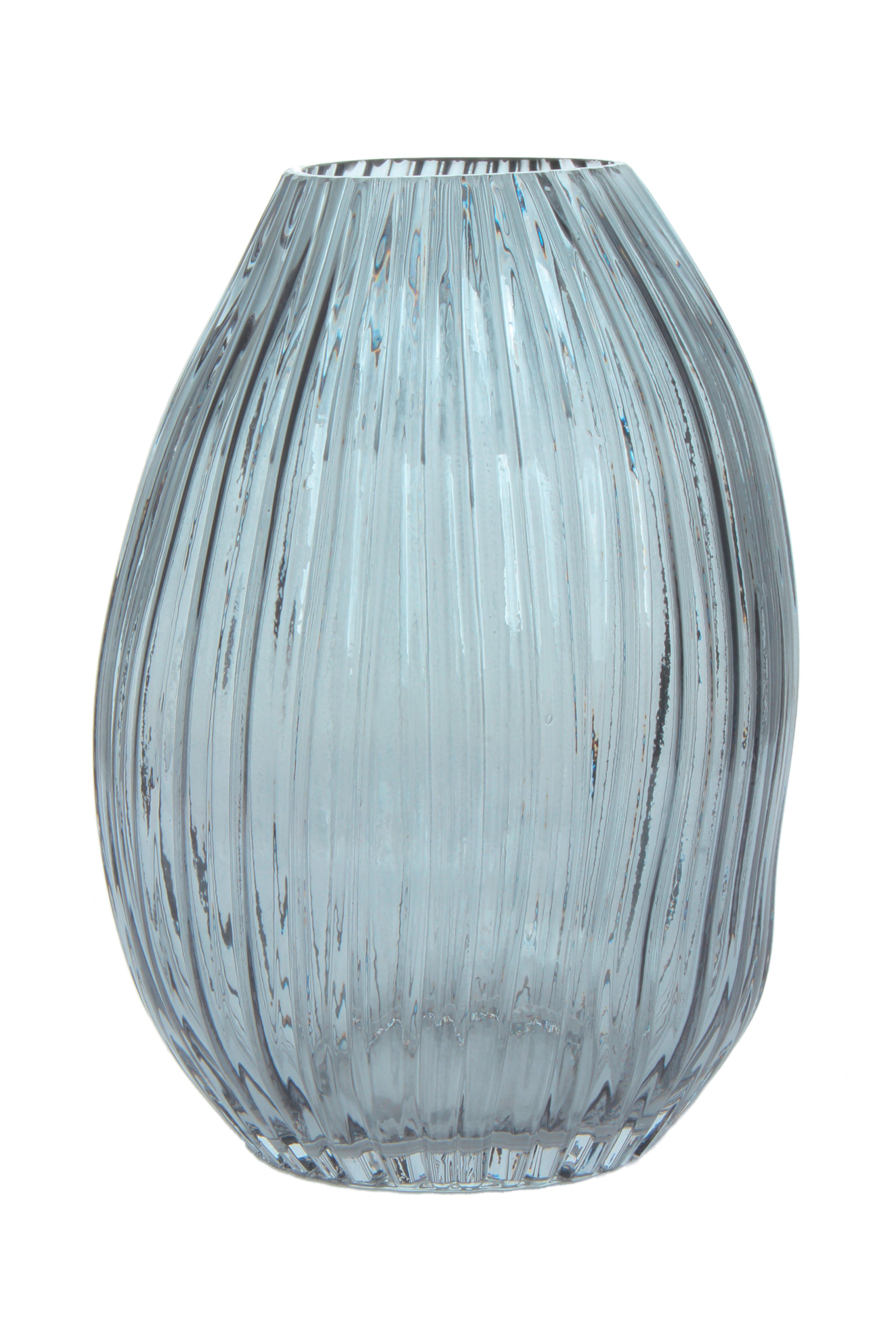 Vase Sydney Bauchig Glas Grau H: 25 cm - Grau, MODERN, Glas (16/25/18cm)
