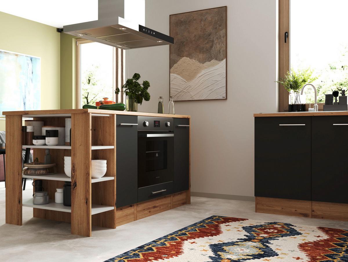 Eckküche Hilde Winkelküche 310 cm - Wildeiche/Grau, Design, Holzwerkstoff (310/172cm) - Respekta