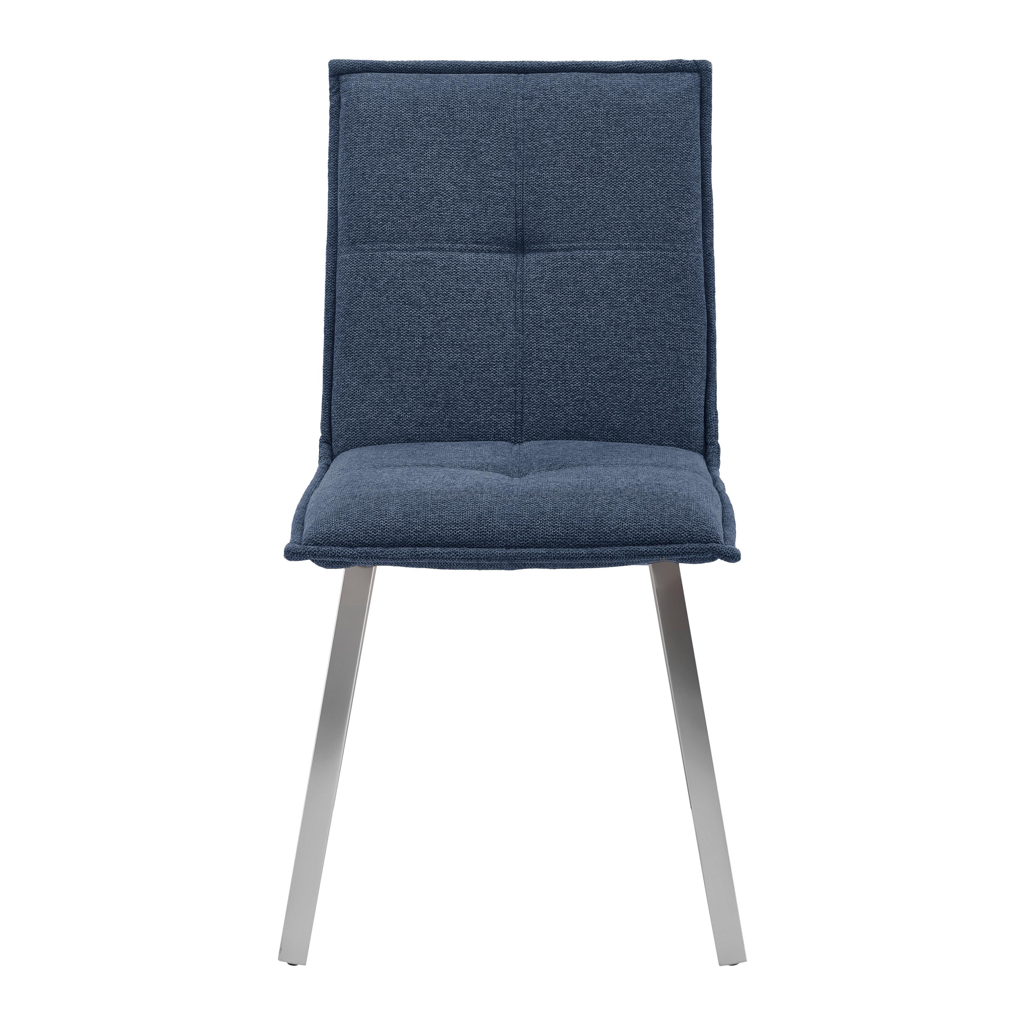 Židle Emilio Modrá - modrá/barvy nerez oceli, Moderní, kov/dřevo (46/85/55cm) - Bessagi Home