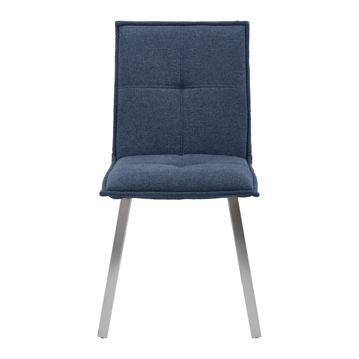 Stolička Emilio modrá - modrá/farba ušľachtilej ocele, Modern, kov/drevo (46/85/55cm) - Bessagi Home