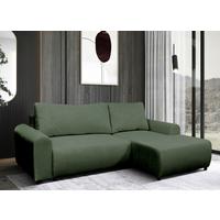 Ecksofa Velo Grün S: 250x160 cm - Schwarz/Grün, Design, Textil (250/160cm) - MID.YOU