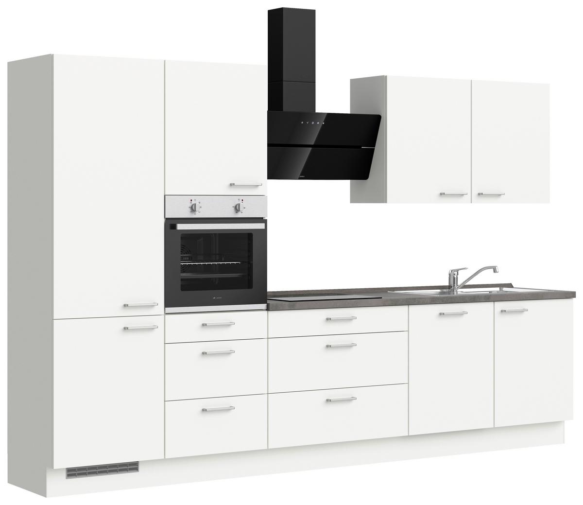 KÜCHENLEERBLOCK TOUCH HIGH - LINE, H8 LINKS - Weiß/Grau, MODERN, Holzwerkstoff (330cm) - Nobilia