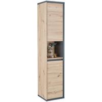 Hochschrank Camillo B: 35 Cm, Melamin Eichefarben - Anthrazit/Eiche Artisan, MODERN, Holzwerkstoff (35/170/35cm)