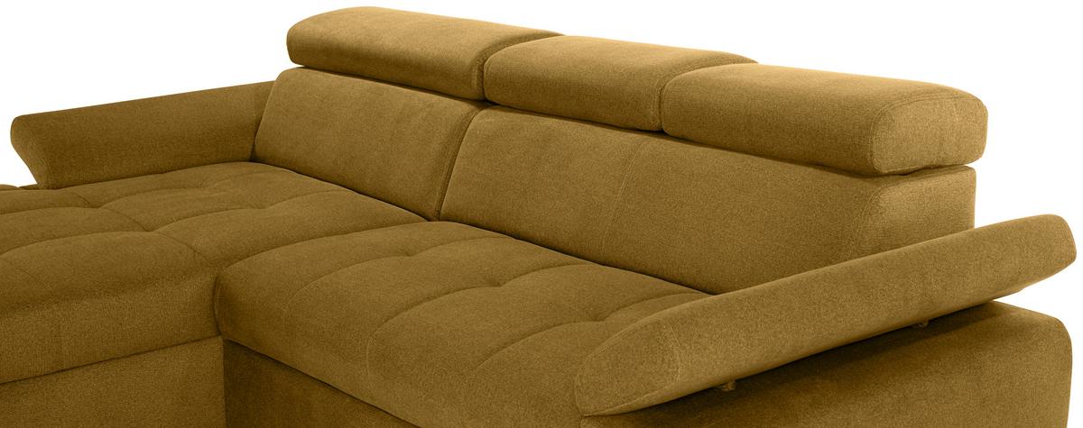 Ecksofa Mit Bettkasten Perry Ecrufarben 292x183 Cm - Ecru/Silberfarben, Design, Textil (183/292cm) - Livetastic