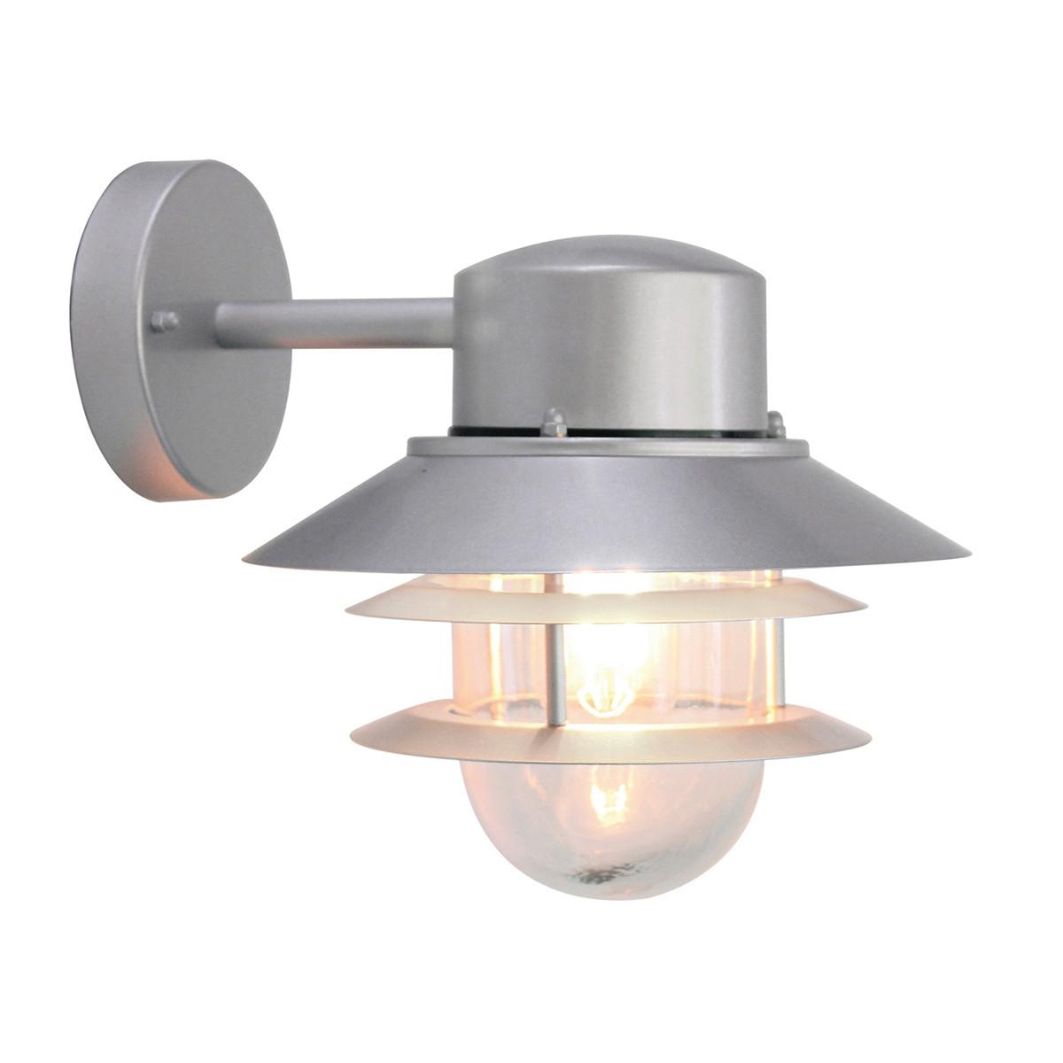 AUSSENWANDLEUCHTE COPENHAGEN - Silberfarben, KONVENTIONELL, Glas/Metall (23,6/22/26cm) - Elstead Lighting