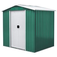 Gerätehaus ohne Boden 194x184x131 cm - Weiß/Grün, Basics, Metall (194/184/131cm)