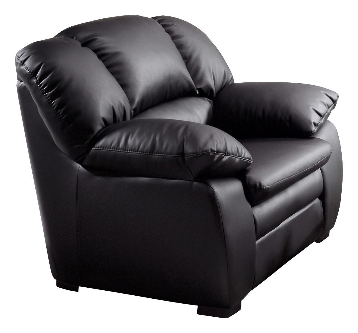 Polstersessel mit Armlehnen Casino I Lederlook Schwarz - Schwarz, KONVENTIONELL, Textil (109/88/92cm) - MID.YOU