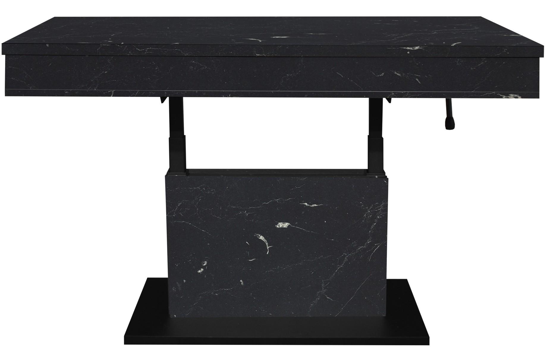 Couchtisch Lift Schwarz B: 110 Cm - Schwarz/Eiche Artisan, Design, Holzwerkstoff/Metall (110/58-77/60cm) - MID.YOU