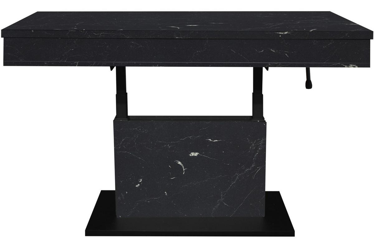 Couchtisch Lift Schwarz B: 110 Cm - Schwarz/Eiche Artisan, Design, Holzwerkstoff/Metall (110/58-77/60cm) - MID.YOU