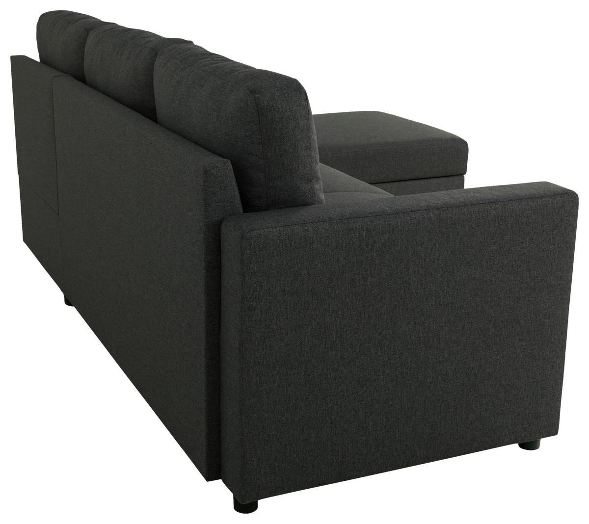 Ecksofa Rosi - Anthrazit/Schwarz, Basics, Textil (215/145cm) - P & B