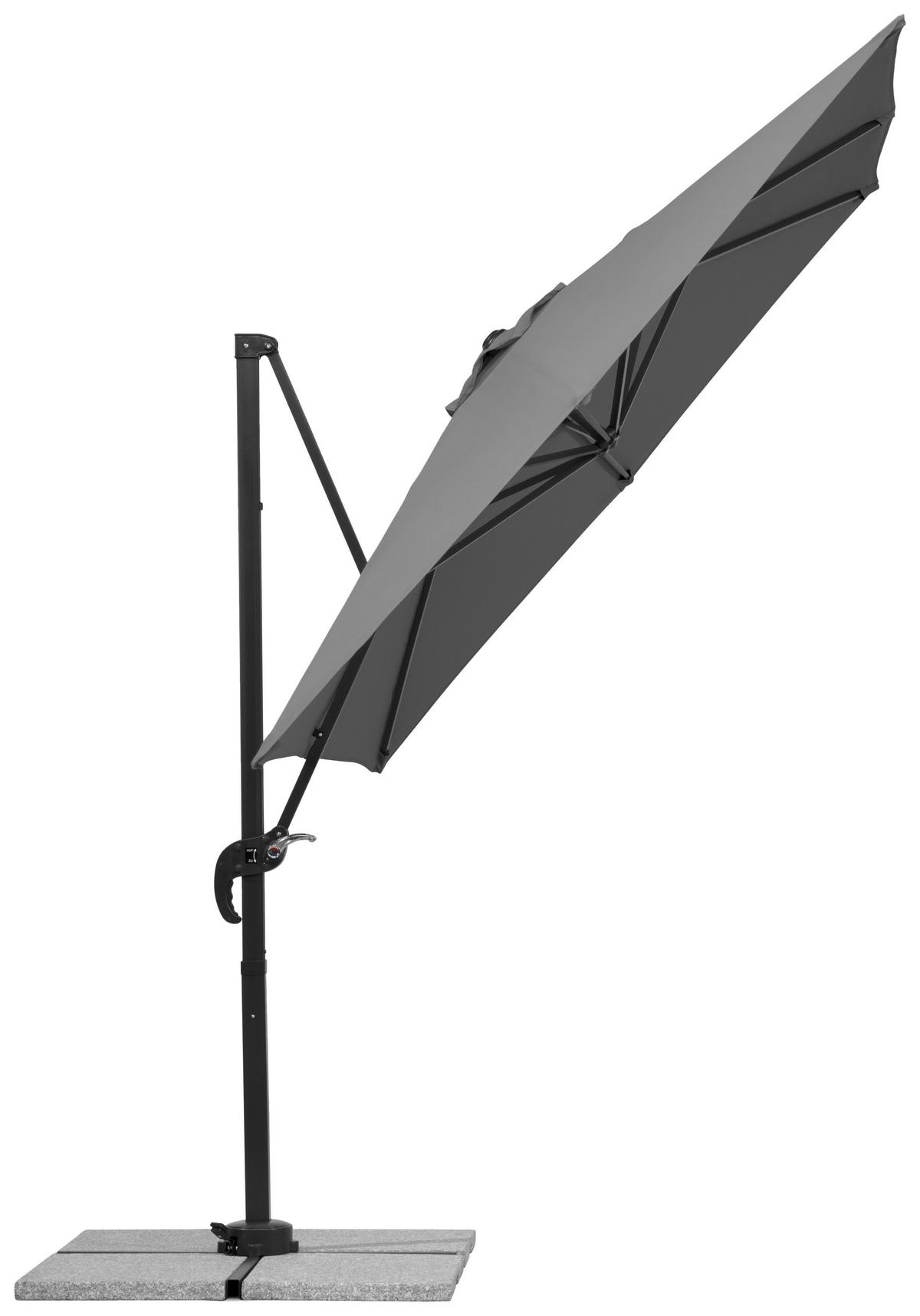 Ampelschirm Rhodos Junior BxHxT: 230x239x300 cm Anthrazit - Anthrazit, Basics, Textil/Metall (230/239/300cm) - Schneider