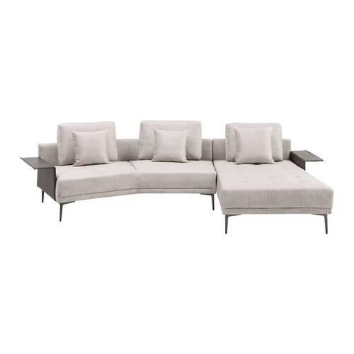 Sedacia súprava DONNA béžová/šedá - sivá/strieborná, Modern, kov/drevo (345/68/176cm) - Bessagi Home