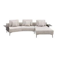 Sedacia súprava DONNA béžová/šedá - sivá/strieborná, Modern, kov/drevo (345/68/176cm) - Bessagi Home