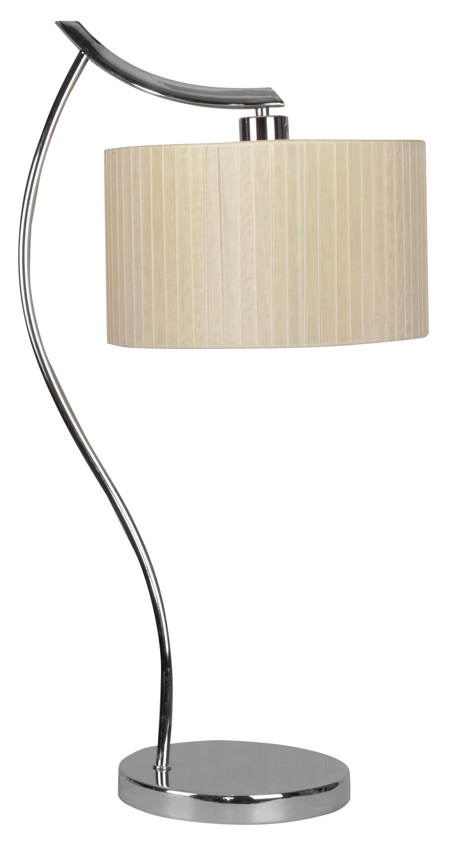 Tischleuchte 41-04239 Draga - Chromfarben/Creme, KONVENTIONELL, Textil/Metall (34/34/66cm)