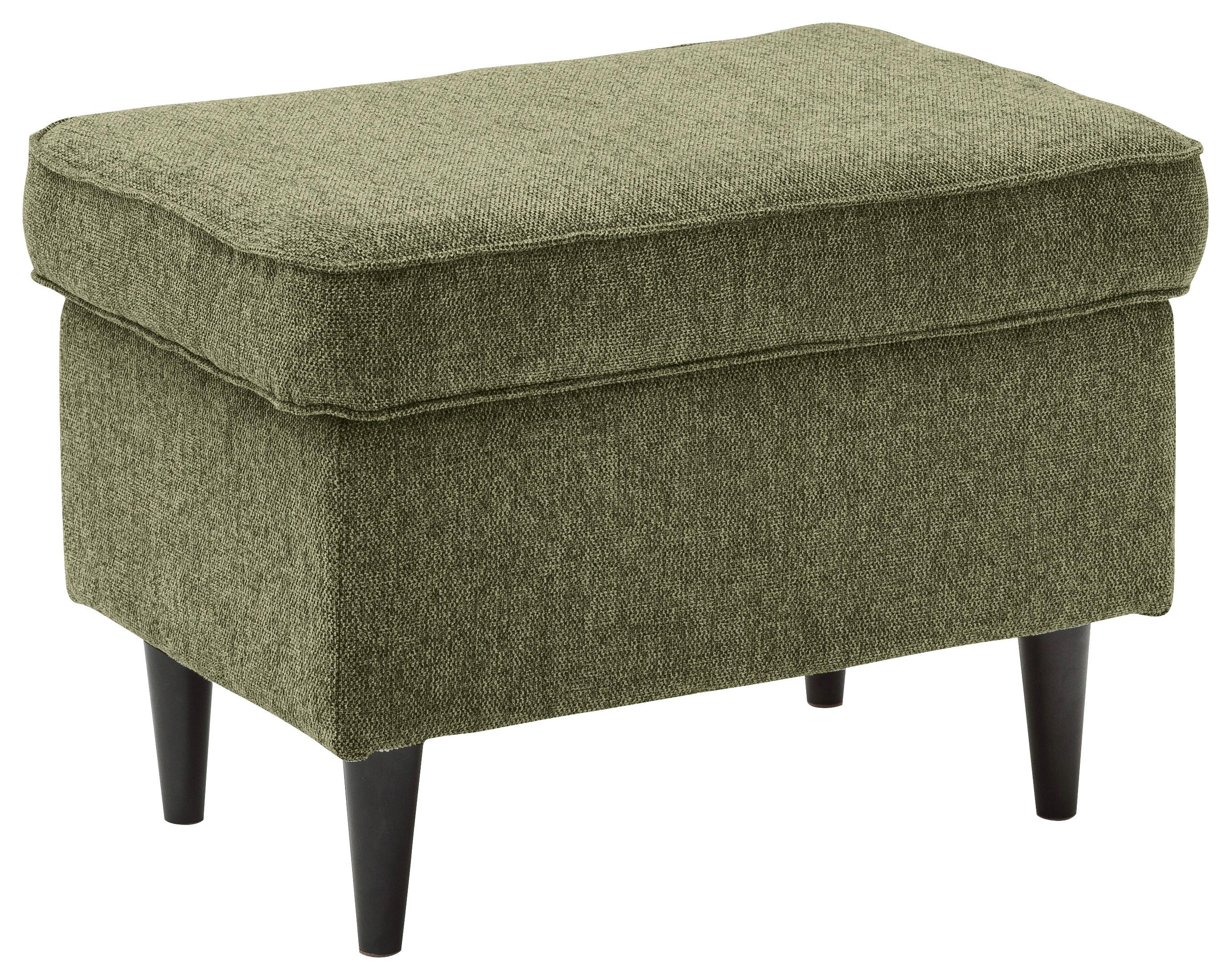 Hocker Oskar - Schwarz/Olivgrün, Basics, Holzwerkstoff/Textil (63/43/42cm) - MID.YOU