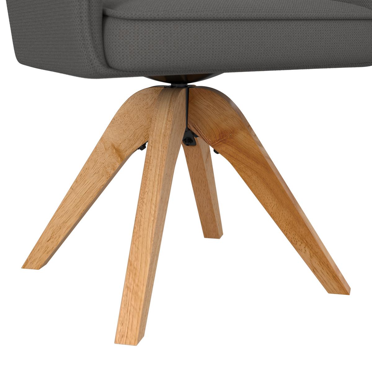 STOLIČKA S PODRÚČKAMI LORELEI - sivá/prírodná farba, Modern, drevo/textil (58/87/63cm) - Bessagi Home