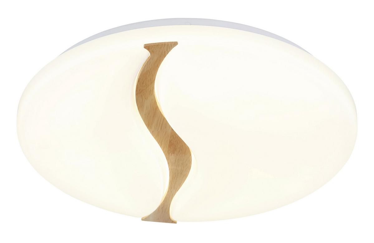 STROPNÉ LED SVIETIDLO LETICIA - hnedá/biela, Basics, kov/drevo (33/7cm) - Globo