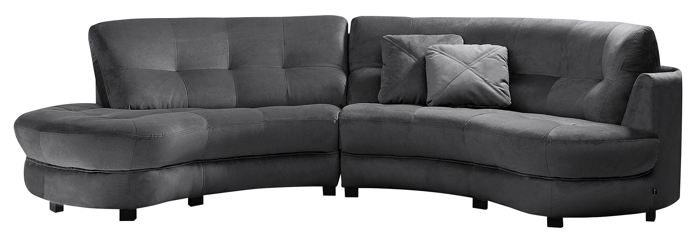 Ecksofa Bretania Anthrazit, S: 113x300 cm - Anthrazit/Schwarz, Design, Textil (113/300cm) - Livetastic