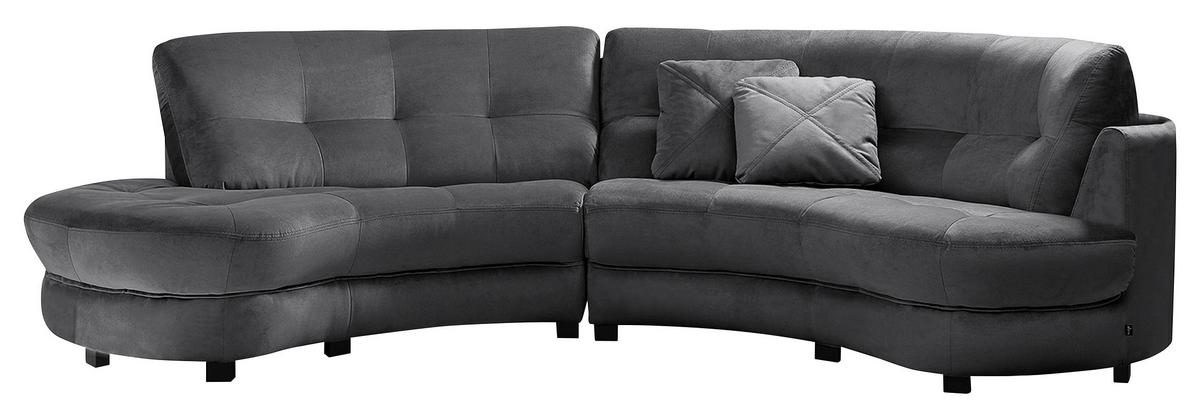 Ecksofa Bretania Anthrazit, S: 113x300 cm - Anthrazit/Schwarz, Design, Textil (113/300cm) - Livetastic