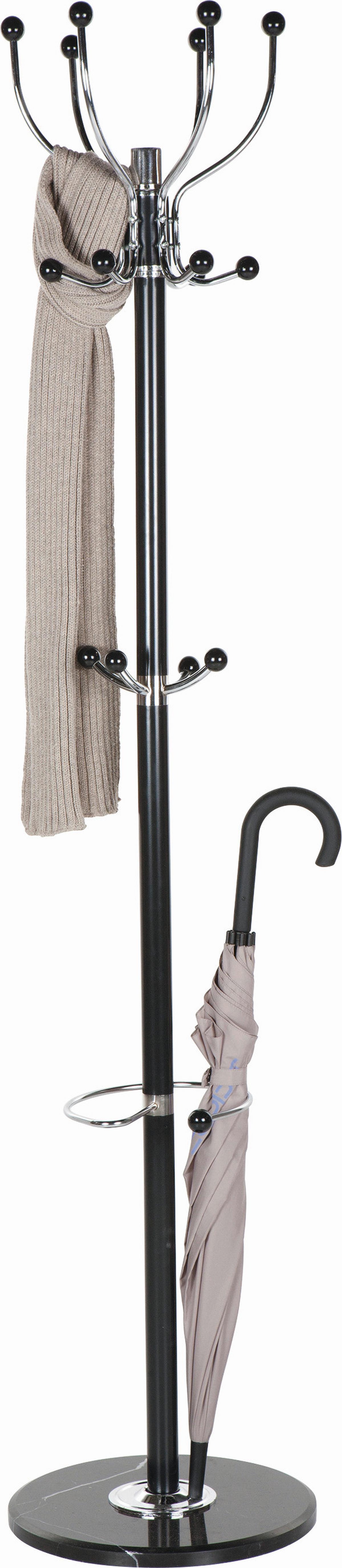 ŠATNÍ STOJAN MECKI - černá, Konvenční, kov/kámen (38/176cm) - Mömax