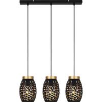 Hängeleuchte Alba H: 120 cm 3-Flammig, Schwarz/Goldfarben - Goldfarben/Schwarz, ROMANTIK / LANDHAUS, Metall (58/120/6cm) - James Wood