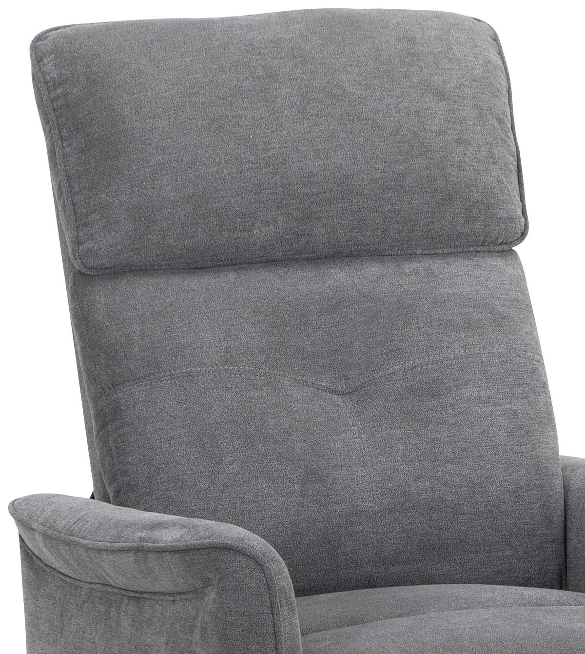 Relaxačné kreslo HEAT, sivá, vyhrievacia funkcia - sivá, Basics, kov/drevo (79/106/98cm)