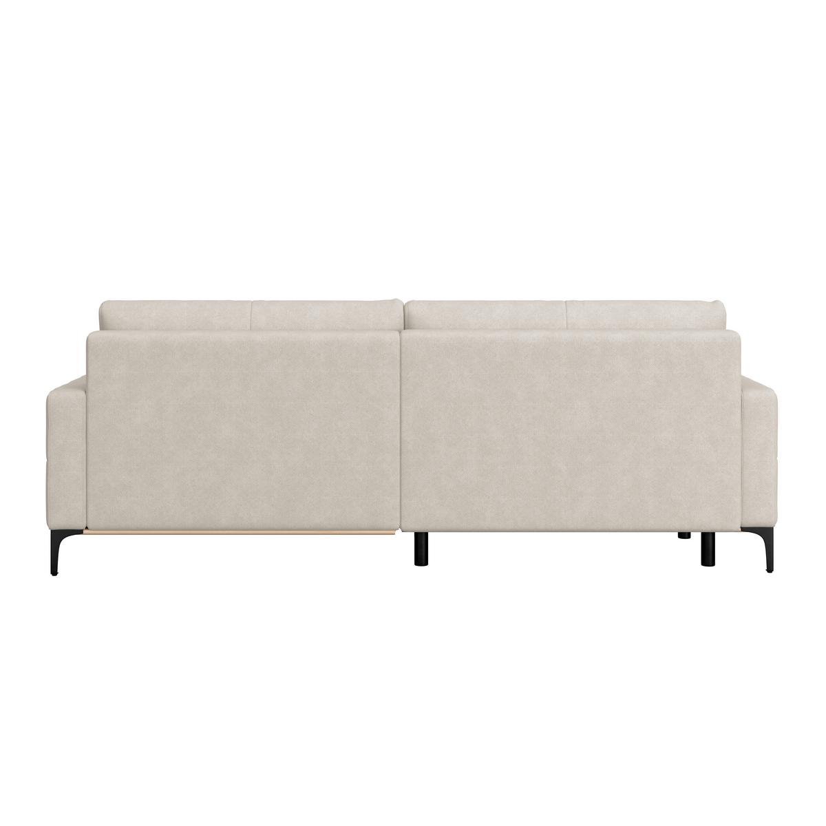 Rohová sedačka BERGAMO, pravá, krémová - černá/krémová, Moderní, kov/textil (238/162cm) - Ondega