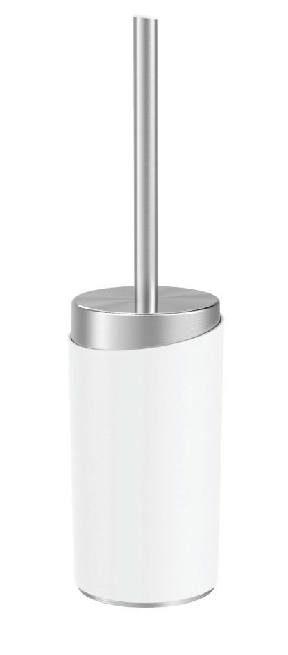 WC kefa Chris - biela/farba ušľachtilej ocele, Modern, kov/plast (9,6/37cm) - Premium Living