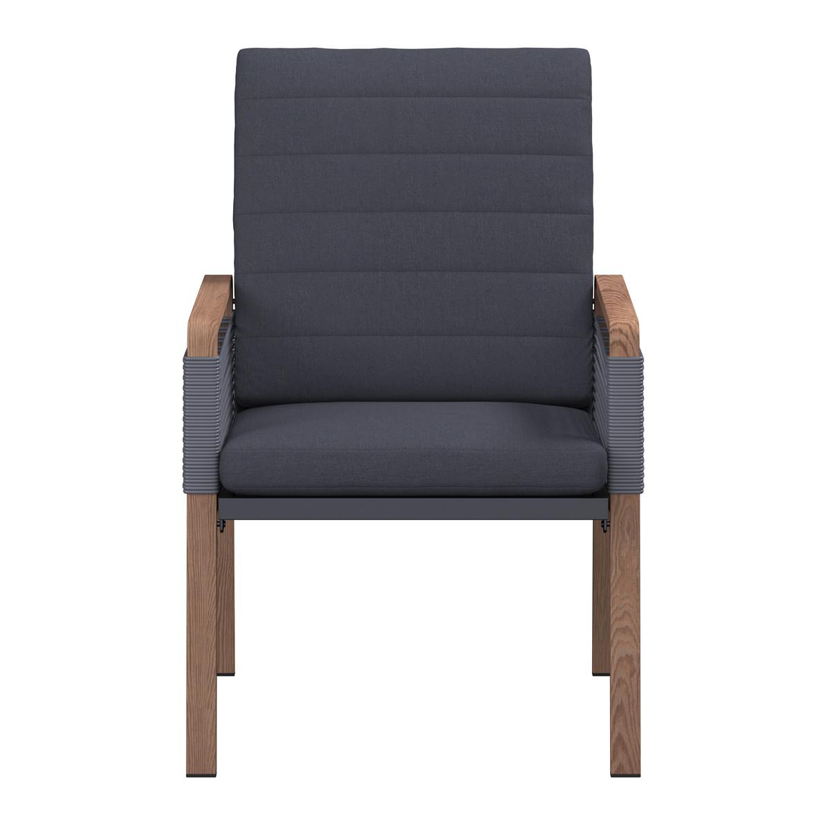 Loungegarnitur Marokko - Dunkelgrau/Naturfarben, Basics, Kunststoff/Textil (218/179cm) - Beldano