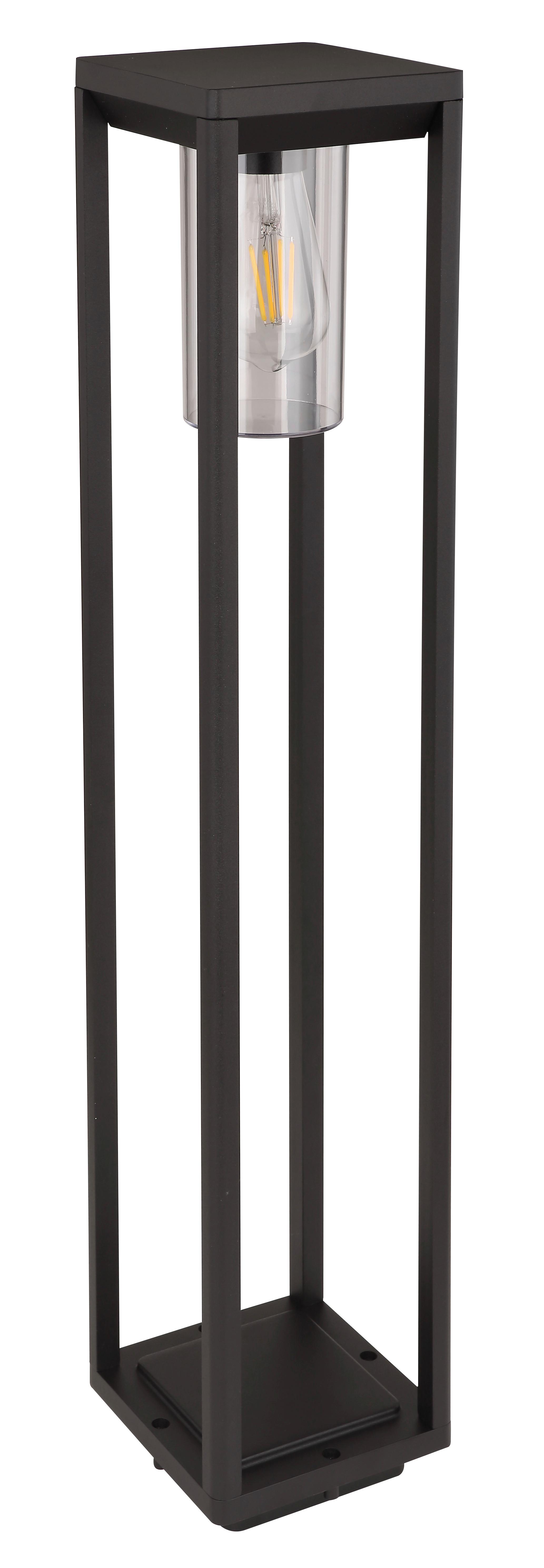 Außenleuchte Candela 15 Watt Aluminium - Klar/Schwarz, Basics, Kunststoff/Metall (15/15/80cm) - Globo