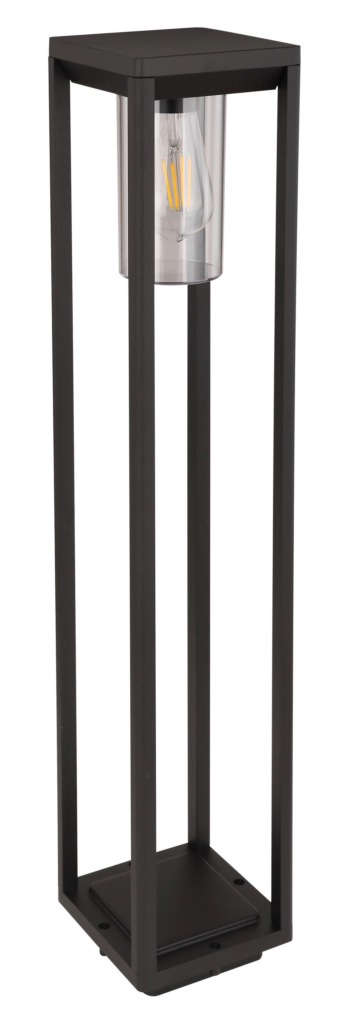 Außenleuchte Candela 15 Watt Aluminium - Klar/Schwarz, Basics, Kunststoff/Metall (15/15/80cm) - Globo