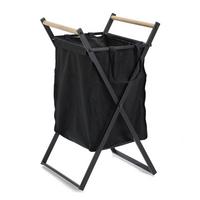 Wäschesammler Holz/Textilfaltbar - Schwarz, Basics, Holz/Textil (36,5/40/67cm) - Zeller Present