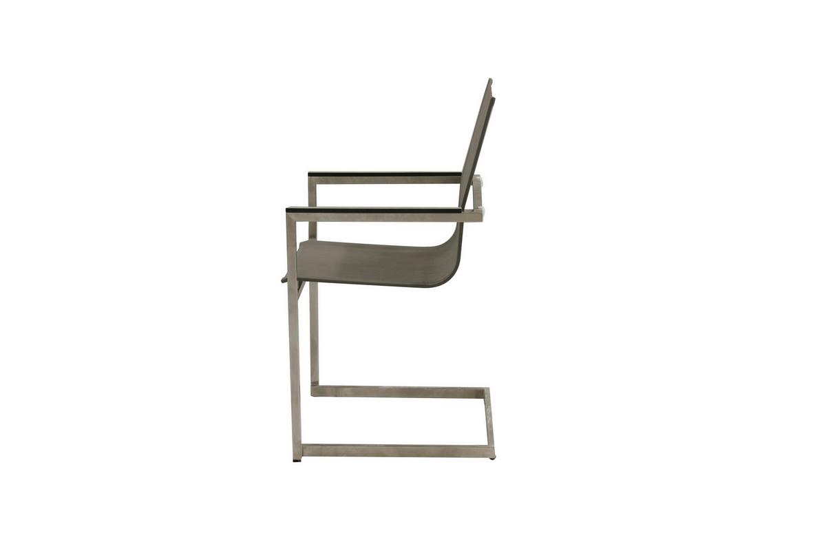 Gartensessel-Set 4-Tlg Sienna Metall/Kunststoff - Taupe/Silberfarben, Basics, Kunststoff/Metall (80/120/120cm) - Gardenson