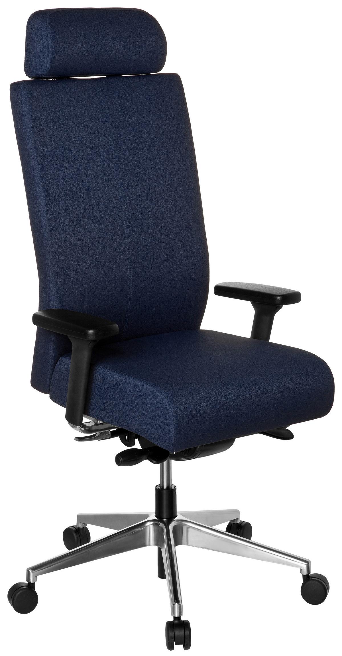 Drehstuhl Pro-Tec Xxl Dunkelblau - Alufarben/Schwarz, MODERN, Kunststoff/Textil (59/138/49cm) - MID.YOU
