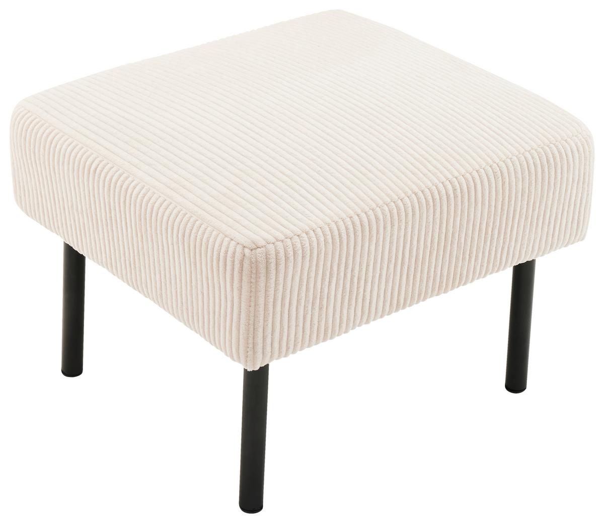 Taburet MIAMI, béžový manšestr - béžová, Moderní, kov/dřevo (55/42/50cm) - Based