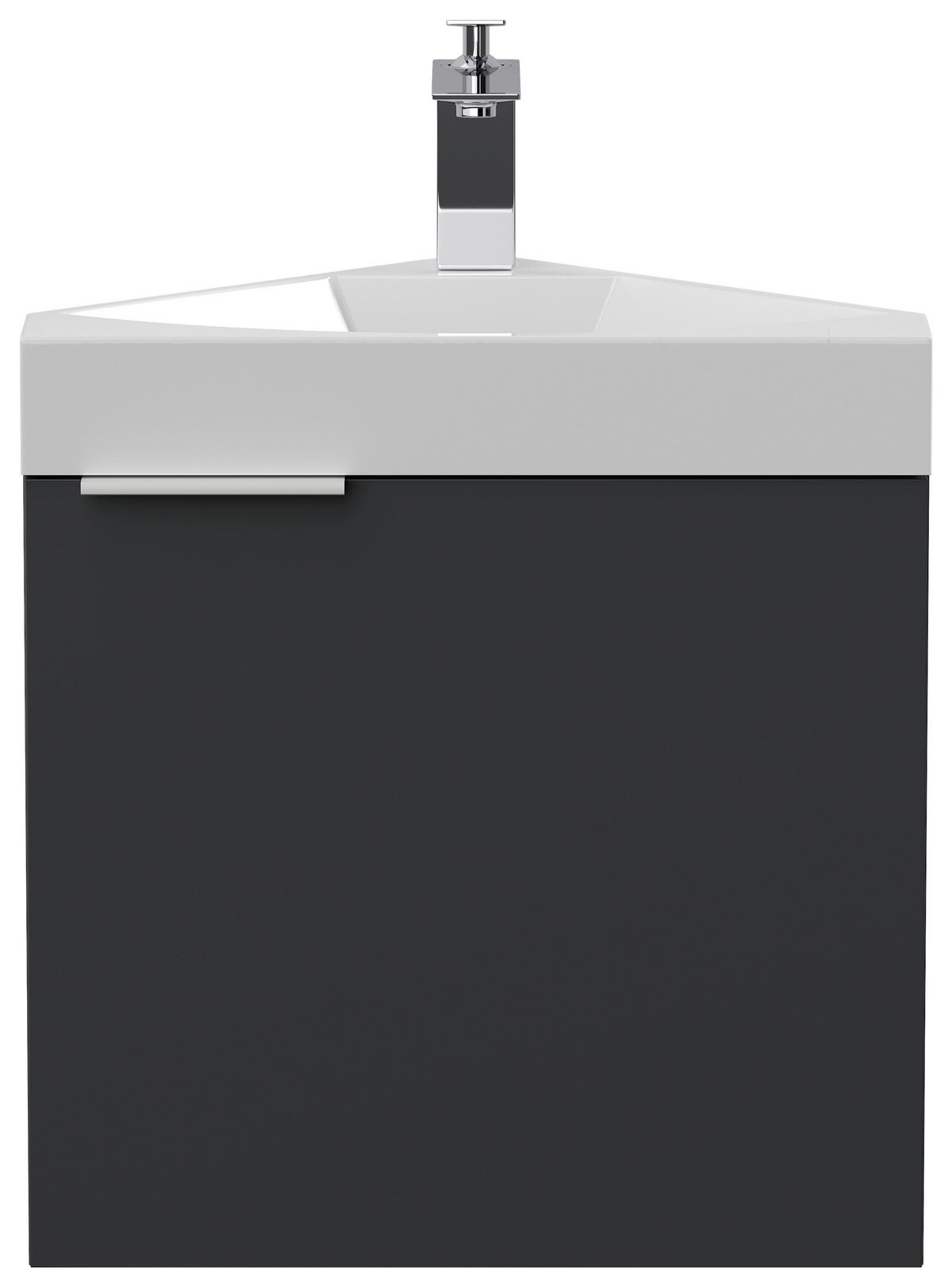 Gästebad Delta Graphitfarben B: 52,3 cm - Graphitfarben, MODERN, Holzwerkstoff/Stein (52,3cm) - MID.YOU