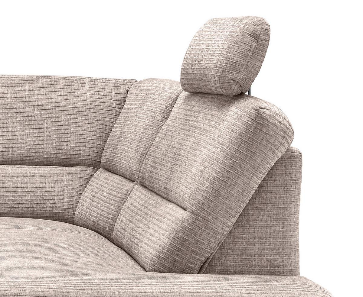 Ecksofa Cavoli Beige Relaxfunktion S: 266x190 cm - Beige/Schwarz, MODERN, Textil (266/190cm) - Livetastic