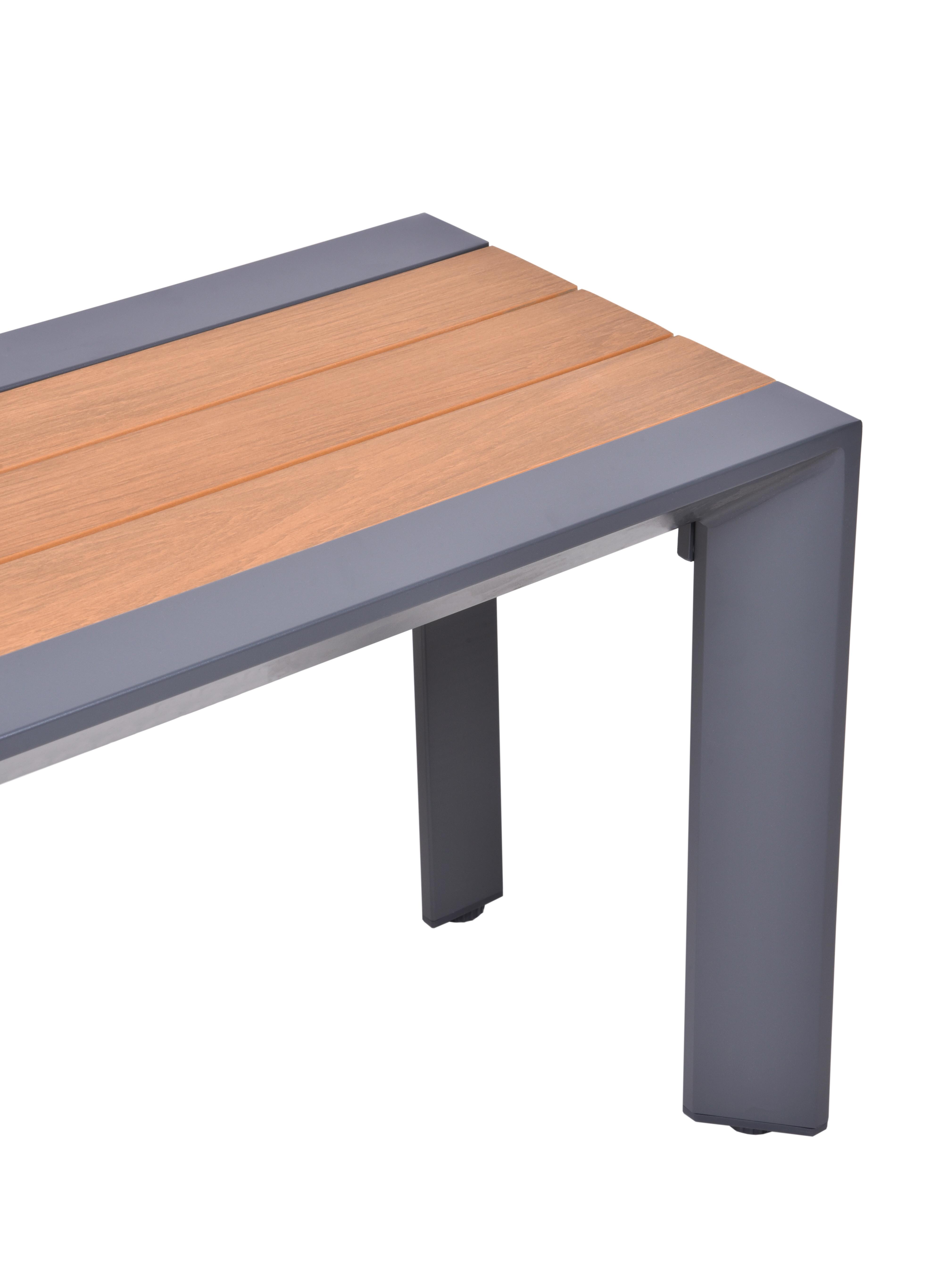 Gartenbank Silea - Anthrazit/Braun, Basics, Kunststoff/Metall (180/44/35,5cm) - Gardenson