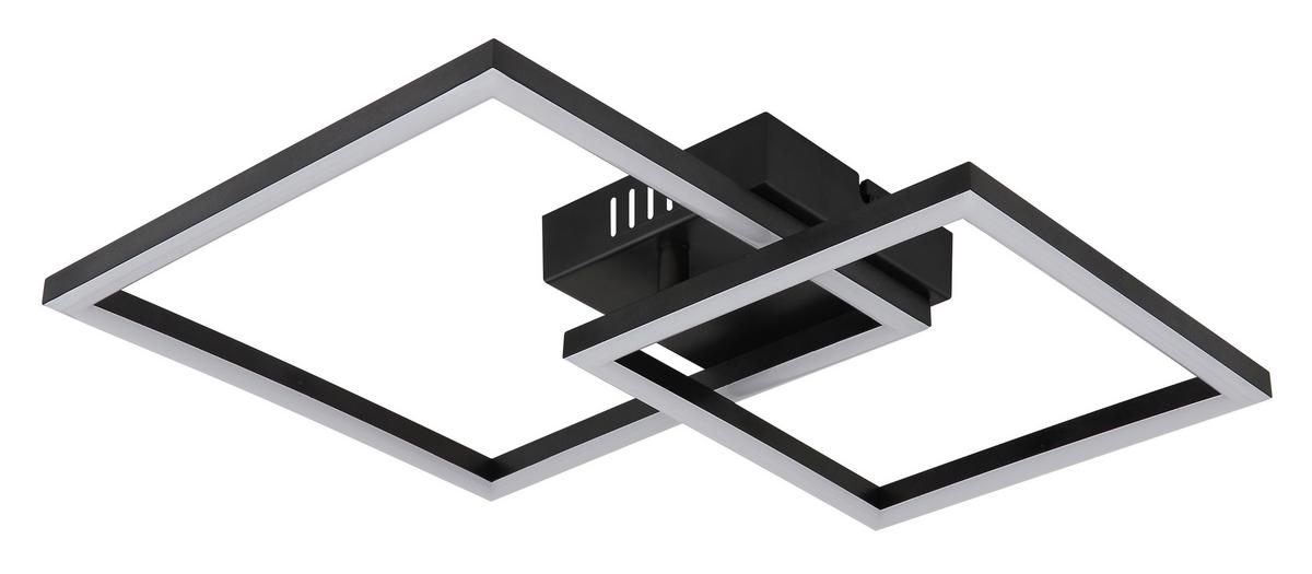 LED-Deckenleuchte 672842 - Opal/Schwarz, Design, Kunststoff (48,8/35,3/6,4cm) - Globo