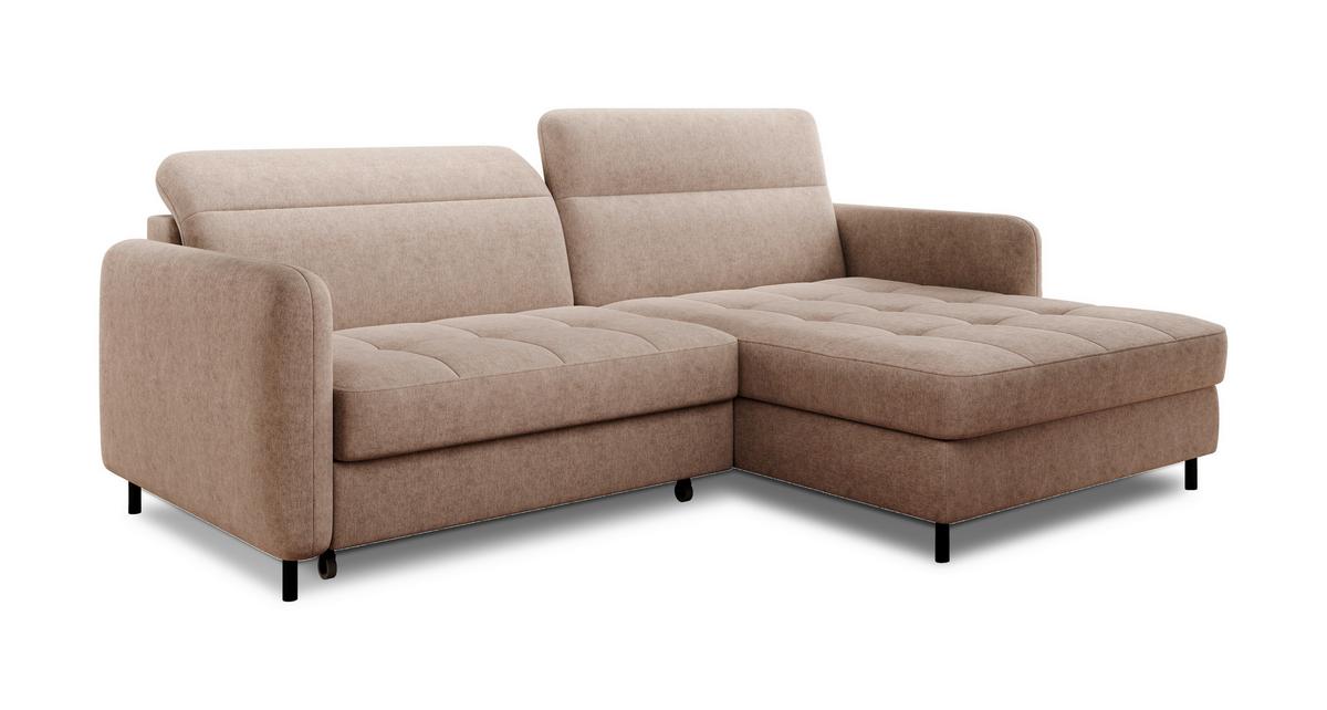 Ecksofa Gomsi Beige S: 228x165 cm - Beige/Schwarz, Design, Textil (228/165cm) - MID.YOU