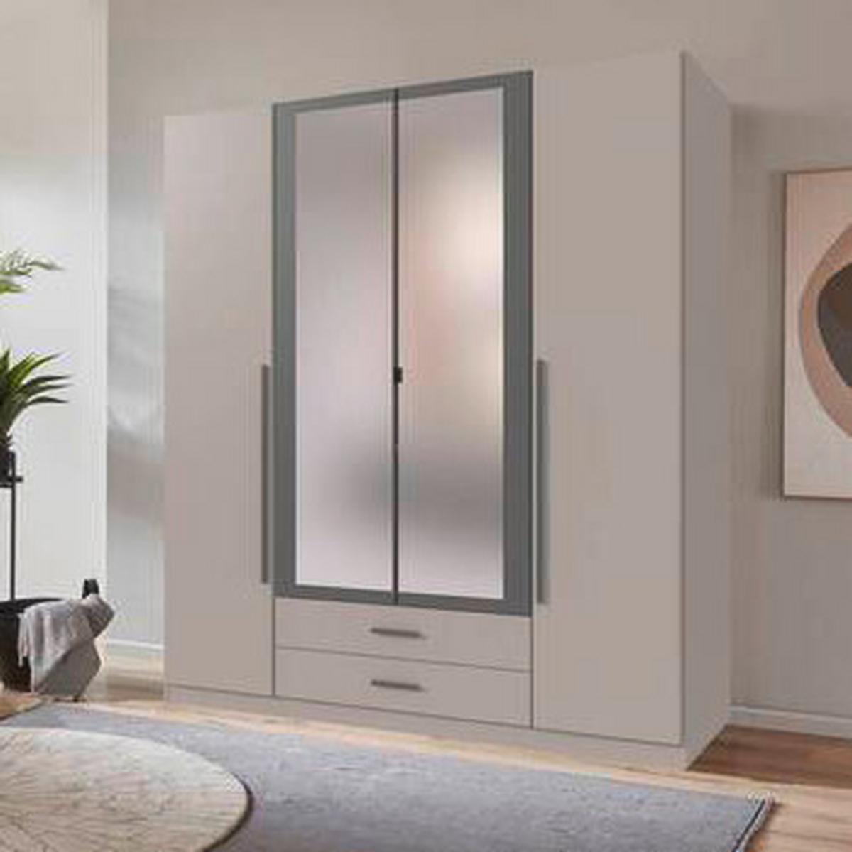 Šatní skříň MARBURG, šířka 180 cm - šedá/barvy grafitu, Konvenční, kompozitní dřevo/sklo (180/199/58cm) - Mömax