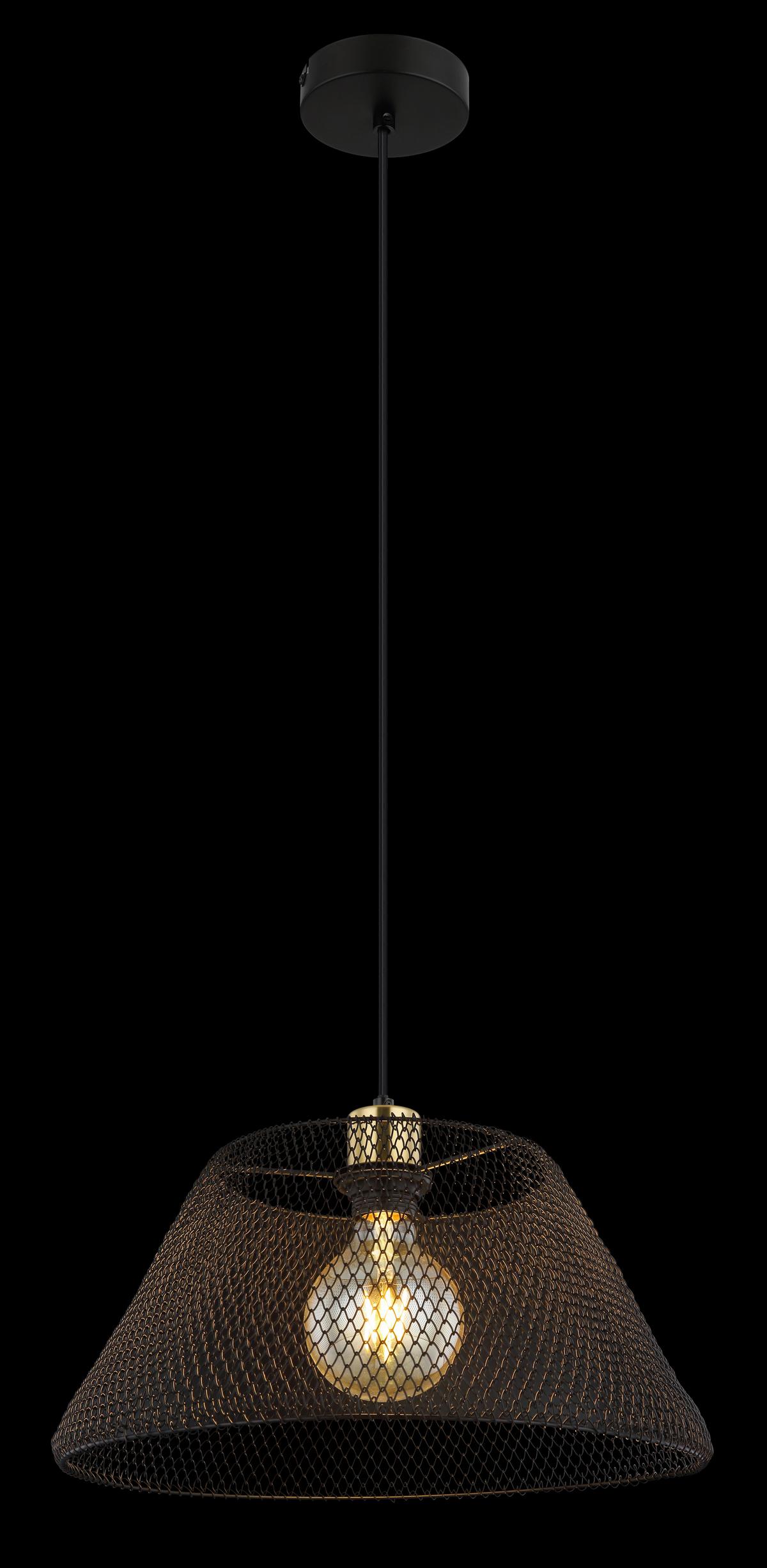 Hängeleuchte 15646h1 - Goldfarben/Schwarz, Trend, Kunststoff/Metall (36/120cm) - Globo