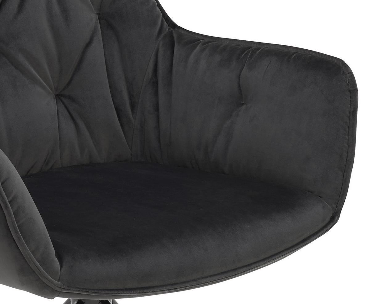 Négylábú Szék Silvi - fekete, Modern, textil/fém (63/85/65cm)
