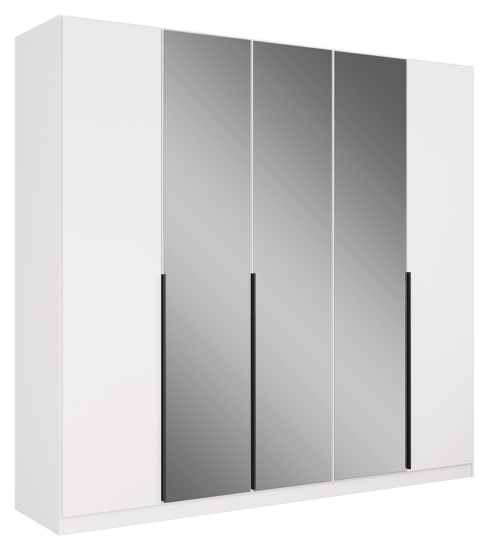 Drehtürenschrank Skyla Weiß/Glas 226 cm - Weiß, MODERN, Holzwerkstoff (226/210/54cm) - Rauch Möbel