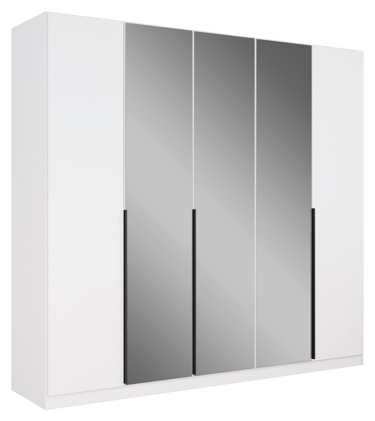 Drehtürenschrank Skyla Weiß/Glas 226 cm - Weiß, MODERN, Holzwerkstoff (226/210/54cm) - Rauch Möbel