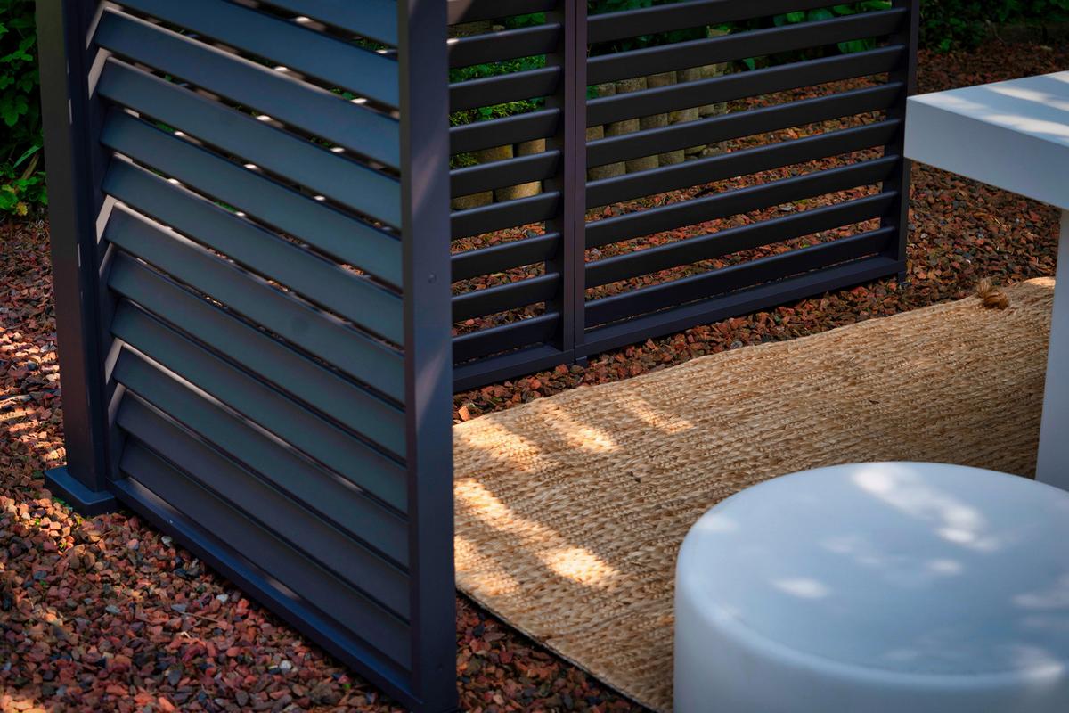 Boční stěna k altánu MIRADOR ZUBEHÖR ANTHRAZIT - antracitová, Moderní, kov (123,5/240/10cm) - Gardenson